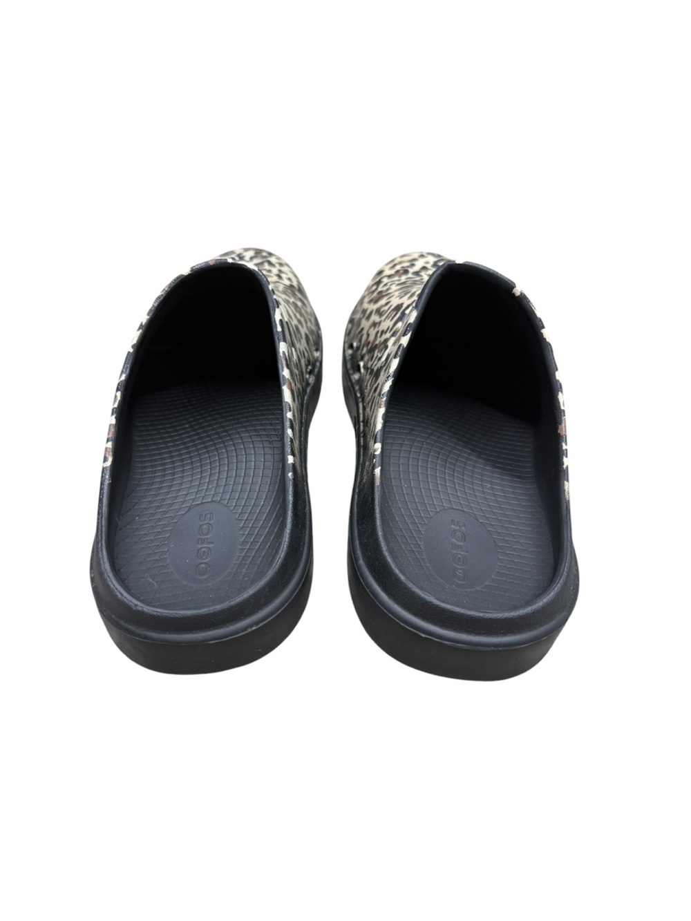 OOFOS Leopard Print Recovery Clogs Slips-On Shoes/OOcoozie Mule - Picture 4 of 5